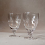 A Pair of Crystal Bistro Glasses with Lens Design