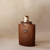 Vintage Bosca Leather Sleeve Hip Glass Flask