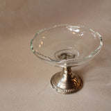 Vintage Brass & Glass Standing Bowl