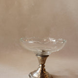 Vintage Brass & Glass Standing Bowl