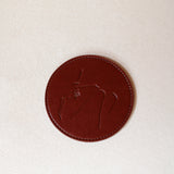 The Smoking Woman Leather Coasters | Set of Four