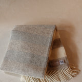 Megan Soft Grey and Brown Pure Wool Throw