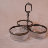Antique French Silver-Plated Glass Cabaret Dish