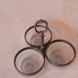 Antique French Silver-Plated Glass Cabaret Dish