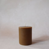 Traditional Pillar Beeswax Candle | Burnt Amber