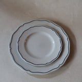 Hand Painted Scalloped Ceramic Dinner Plate 12 inches | Set of 4