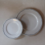 Hand Painted Scalloped Ceramic Dinner Plate 12 inches | Set of 4