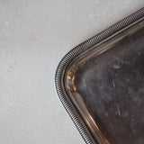 Ribbed Rectangle Silver Serving Tray