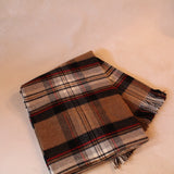 Highland Tartan Tweed Merino Wool Throw - Camel Stewart