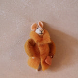 Felt Christmas Mrs Mousse Ornament in Brown Coat