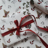 Set of 3 Pieces Winter Florals Pure White Gift Paper