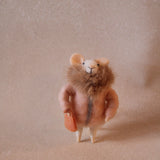 Felt Figurine Christmas Mrs Mousse Pink Coat Ornament