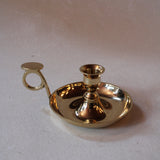 Solid Polished Brass Chamberstick - Antique Vintage Style