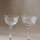 Tiffin Franciscan Rambling Rose Etched Goblets | Set of Five