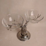 Stag Head Double Condiment Bowl