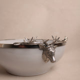 Elk Head Stoneware Bowl