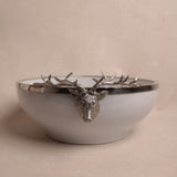 Elk Head Stoneware Bowl
