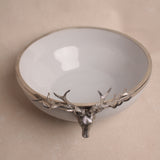 Elk Head Stoneware Bowl