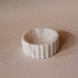 White Marble Fluted Soap Dish