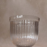 Crease Pedestal Vase - Clear Glass