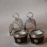 English Oak & Silver Plated Salt Cellar
