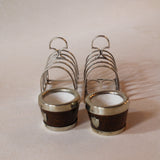 English Oak & Silver Plated Salt Cellar