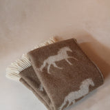 Brown Horse Wool Throw