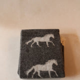 Horse Soft Black Pure Wool Throw