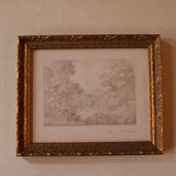 Monteverde Sketch | French Brass Gold Mould Framed Art