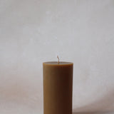 Traditional Pillar Beeswax Candle | Burnt Amber
