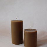 Traditional Pillar Beeswax Candle | Burnt Amber