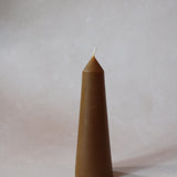Short Tower Beeswax Pillar Candle - Burnt Amber