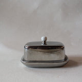 Silver & Porcelain Butter Dish