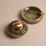 French Vintage Onyx Table Lighter & Matching Ashtray|1970