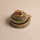 French Vintage Onyx Table Lighter & Matching Ashtray|1970