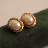 Christian Dior Pearl and Gold Clip Earrings