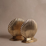 Vintage Brass Shell Bookends