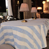 Linen Tablecloth Blue White Philippe