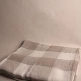 Minimal Check Linen Crema Tablecloth