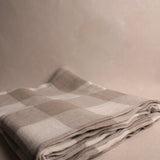 Minimal Check Linen Crema Tablecloth