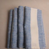 Linen Napkin Off White Blue Philippe