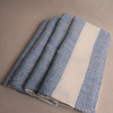 Linen Napkin Off White Blue Philippe