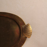 Vintage Brass Shell Serving Tray