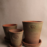 Aged Terracotta Round Flower Pots | Set of 3