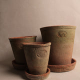 Aged Terracotta Round Flower Pots | Set of 3