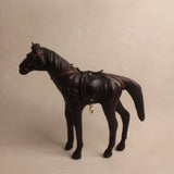 Vintage Leather Horse Sculpture