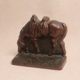 Vintage Riding Horse Brass Bookend