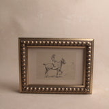 Equestrian Sketch Beaded Framed Art