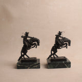 Pair of Western Horse & Rider Sculptures