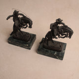 Pair of Western Horse & Rider Sculptures